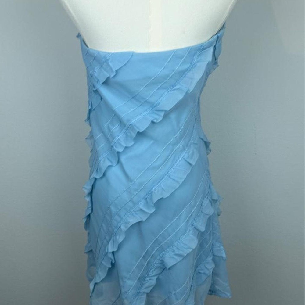 Princess Polly Blue Strapless Ruffle Mini Dress Coquette Fairycore Y2K US 8 - Picture 4 of 5
